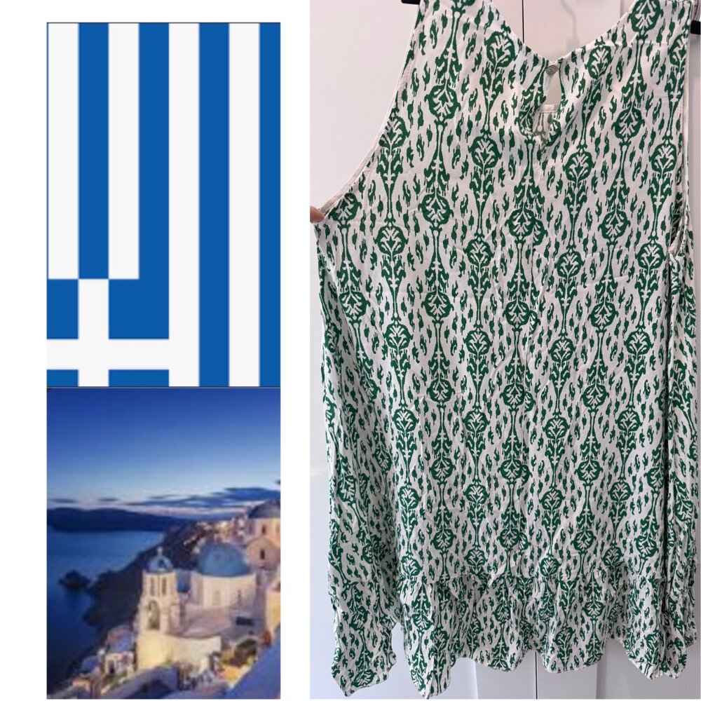 Free size Grecian Sundress; High/low Hem